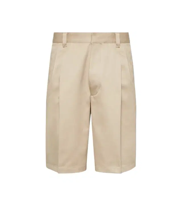 Pleated cotton Bermuda shorts