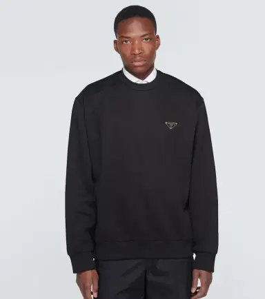 Prada Logo cotton-blend sweatshirt | Thumbnail 2