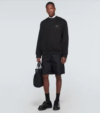 Prada Logo cotton-blend sweatshirt | Thumbnail 3