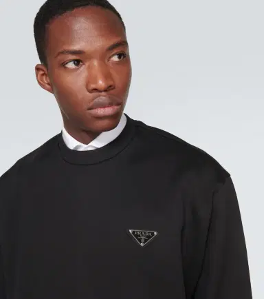 Prada Logo cotton-blend sweatshirt | Thumbnail 4