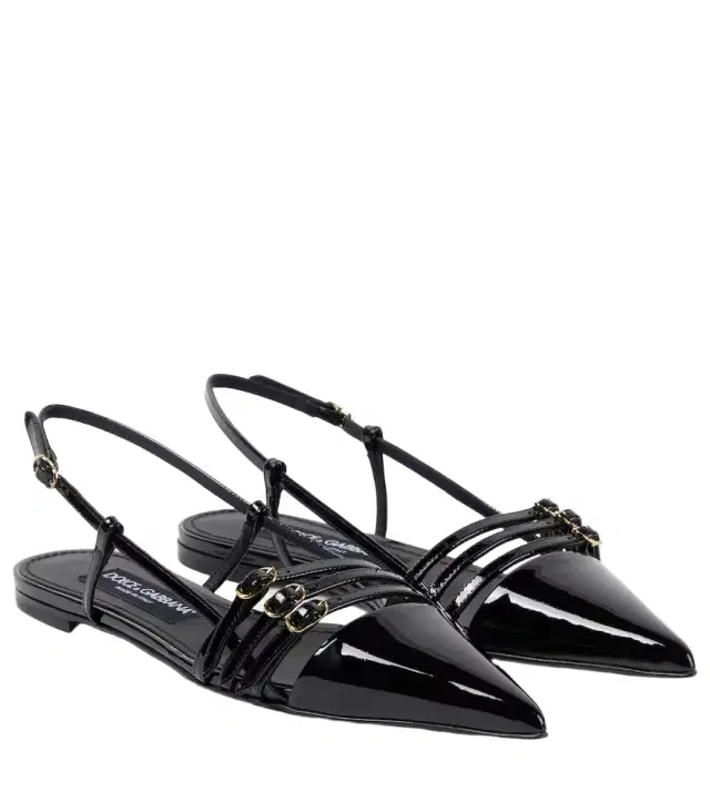 Patent leather slingback ballet flats