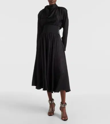 Alaïa Alaïa Tie-neck silk-blend midi dress | Thumbnail 4 Alaïa Alaïa Tie-neck silk-blend midi dress | Thumbnail 4