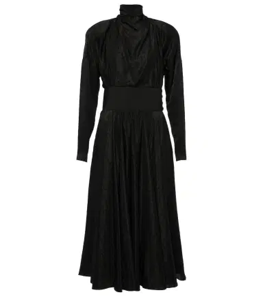 Alaïa Alaïa Tie-neck silk-blend midi dress | Thumbnail 1 Alaïa Alaïa Tie-neck silk-blend midi dress | Thumbnail 1