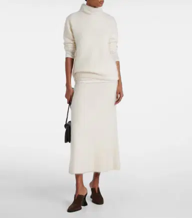 Lisa Yang Asta brushed cashmere midi skirt | Thumbnail 2 Lisa Yang Asta brushed cashmere midi skirt | Thumbnail 2