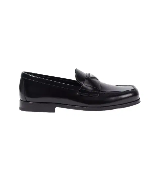 Brushed leather loafers