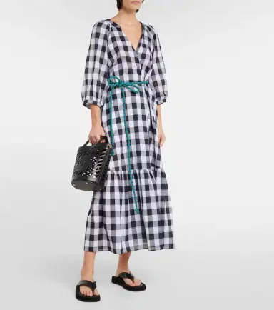Eres Chess printed cotton midi dress | Thumbnail 5