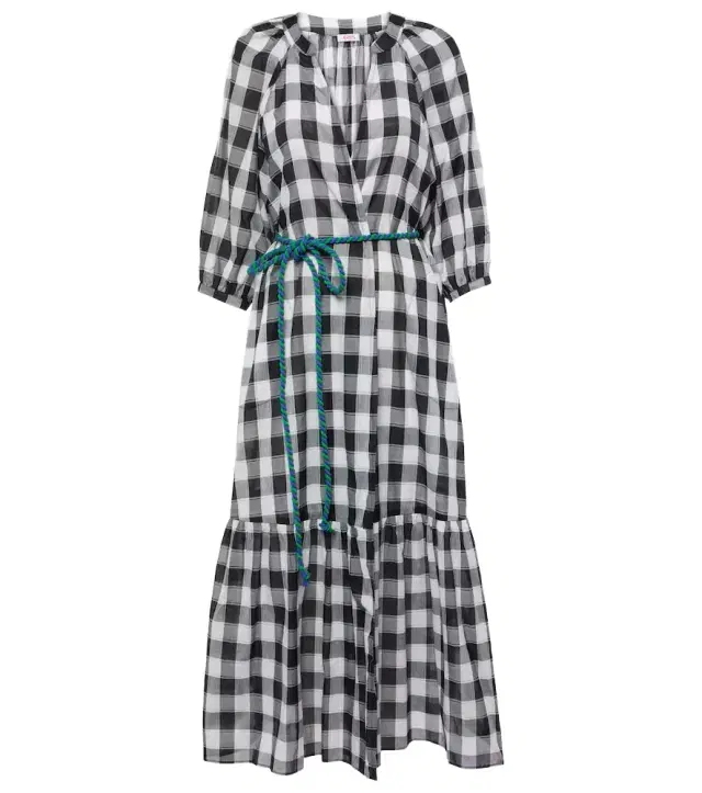 Eres Chess printed cotton midi dress