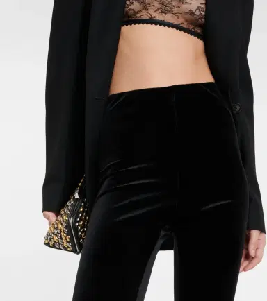 Wardrobe.NYC Wardrobe. NYC High-rise velvet leggings | Thumbnail 2