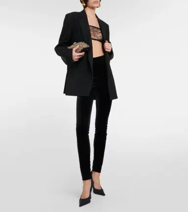 Wardrobe.NYC Wardrobe. NYC High-rise velvet leggings | Thumbnail 3