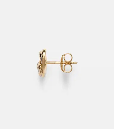 Sydney Evan Pretzel 14kt gold single stud earring with diamonds | Thumbnail 3
