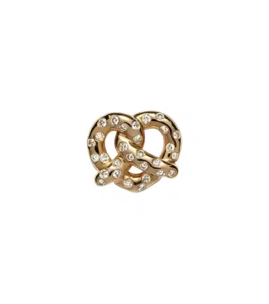 Sydney Evan Pretzel 14kt gold single stud earring with diamonds | Thumbnail 1