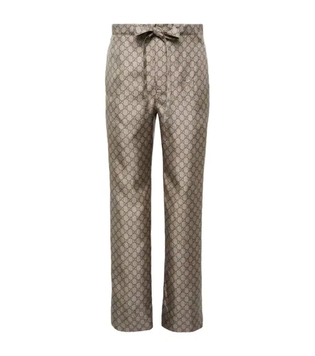 Gucci GG silk straight pants