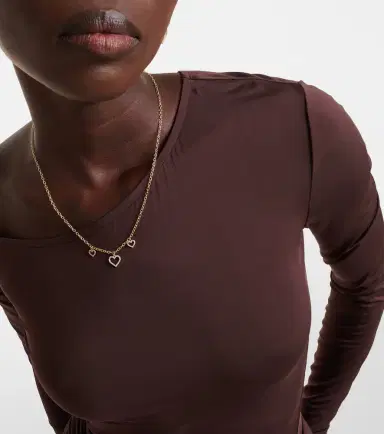 Sydney Evan Three Hearts 14kt gold necklace with diamonds | Thumbnail 4