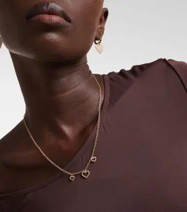 Sydney Evan Three Hearts 14kt gold necklace with diamonds | Thumbnail 5