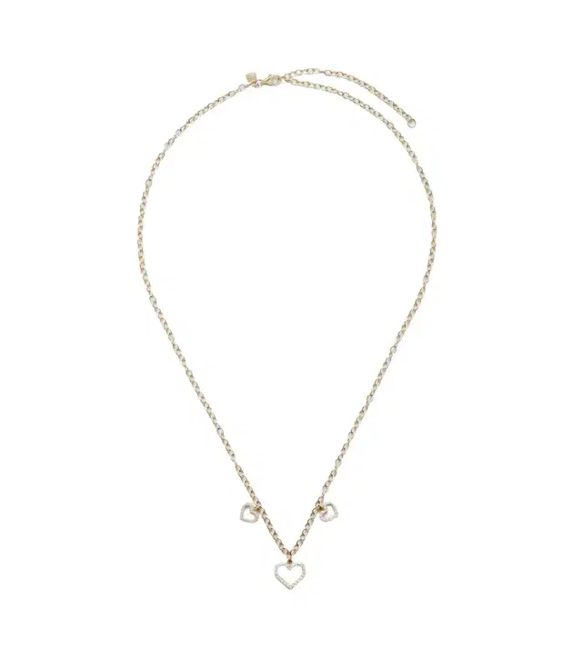 Sydney Evan Three Hearts 14kt gold necklace with diamonds