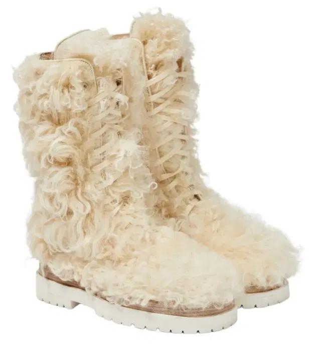 Magda Butrym Shearling lace-up boots