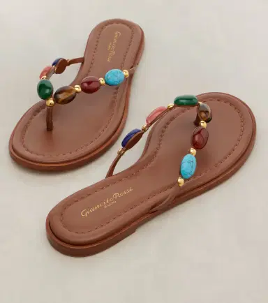 Gianvito Rossi Shanti embellished leather thong sandals | Thumbnail 3
