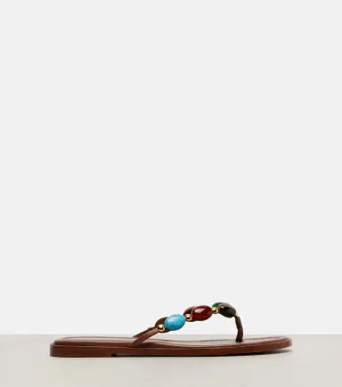 Gianvito Rossi Shanti embellished leather thong sandals | Thumbnail 4