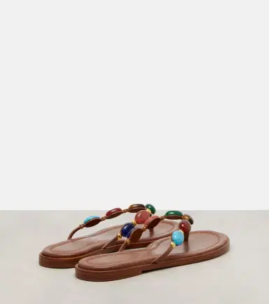 Gianvito Rossi Shanti embellished leather thong sandals | Thumbnail 5