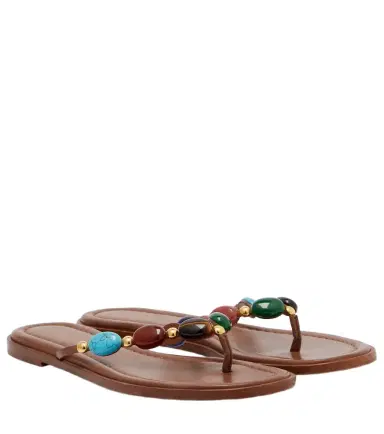 Gianvito Rossi Shanti embellished leather thong sandals | Thumbnail 1