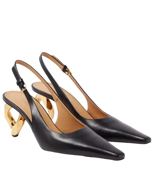 JW Anderson Chain Heel leather slingback pumps