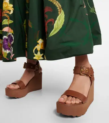 Gianvito Rossi Leather platform wedge sandals | Thumbnail 2