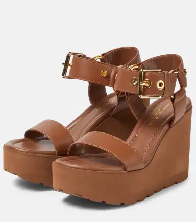 Gianvito Rossi Leather platform wedge sandals | Thumbnail 5