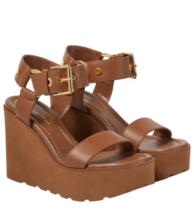 Gianvito Rossi Leather platform wedge sandals