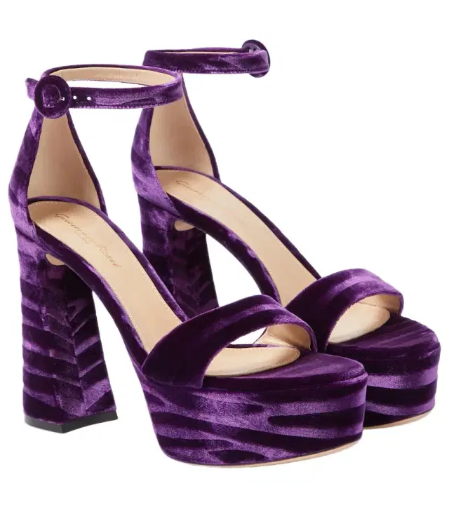 Gianvito Rossi Holly velvet platform sandals