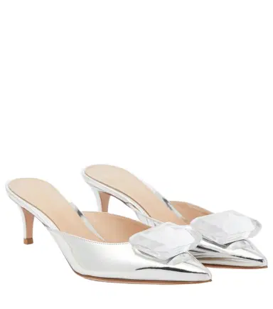 Gianvito Rossi Jaipur 55 embellished metallic leather mules | Thumbnail 1
