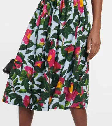 Oscar de la Renta Floral cotton poplin midi dress | Thumbnail 2