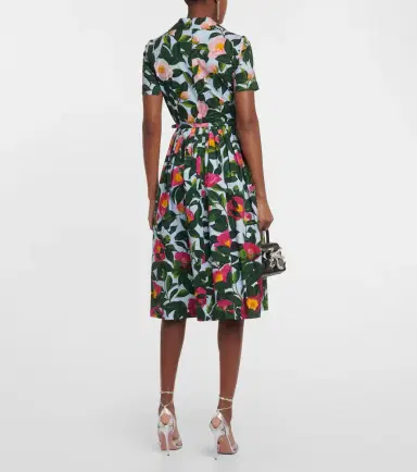 Oscar de la Renta Floral cotton poplin midi dress | Thumbnail 5