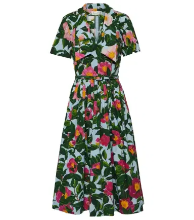 Oscar de la Renta Floral cotton poplin midi dress | Thumbnail 1