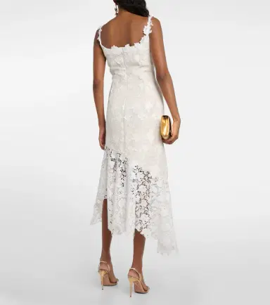Oscar de la Renta Floral lace-trimmed tweed midi dress | Thumbnail 3