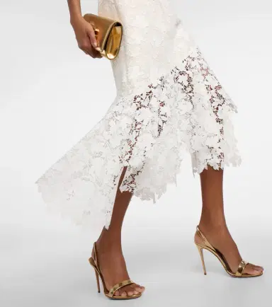 Oscar de la Renta Floral lace-trimmed tweed midi dress | Thumbnail 4
