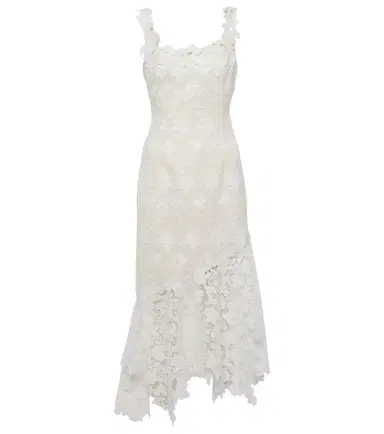 Oscar de la Renta Floral lace-trimmed tweed midi dress | Thumbnail 1