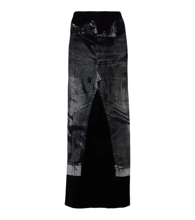 Jean Paul Gaultier Trompe l'ail jersey maxi skirt