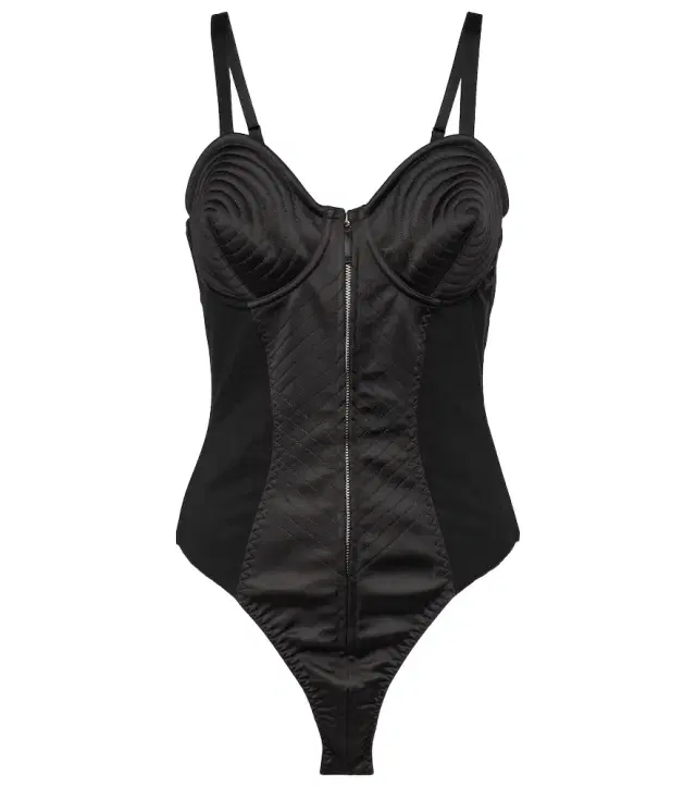 Jean Paul Gaultier Satin-trimmed bodysuit