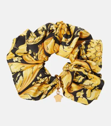 Versace Barocco embellished satin scrunchie | Thumbnail 3