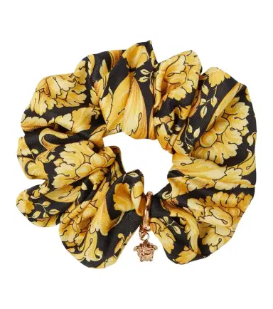 Versace Barocco embellished satin scrunchie | Thumbnail 1