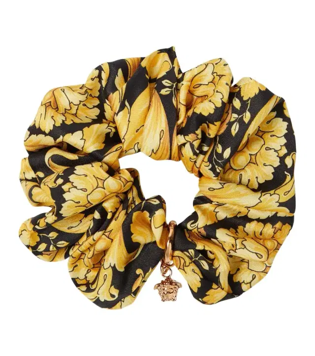 Versace Barocco embellished satin scrunchie