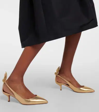 Aquazzura Bow Tie metallic leather pumps | Thumbnail 5