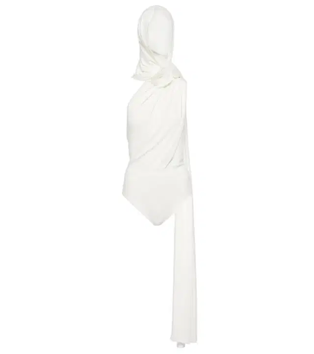 Magda Butrym Floral-appliqué hooded bodysuit