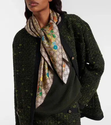 Gucci Printed silk twill scarf | Thumbnail 4