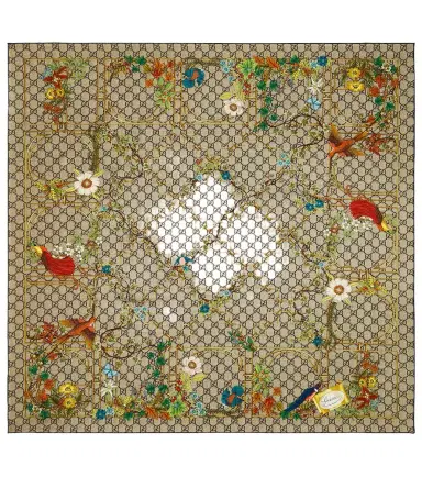 Gucci Printed silk twill scarf | Thumbnail 1