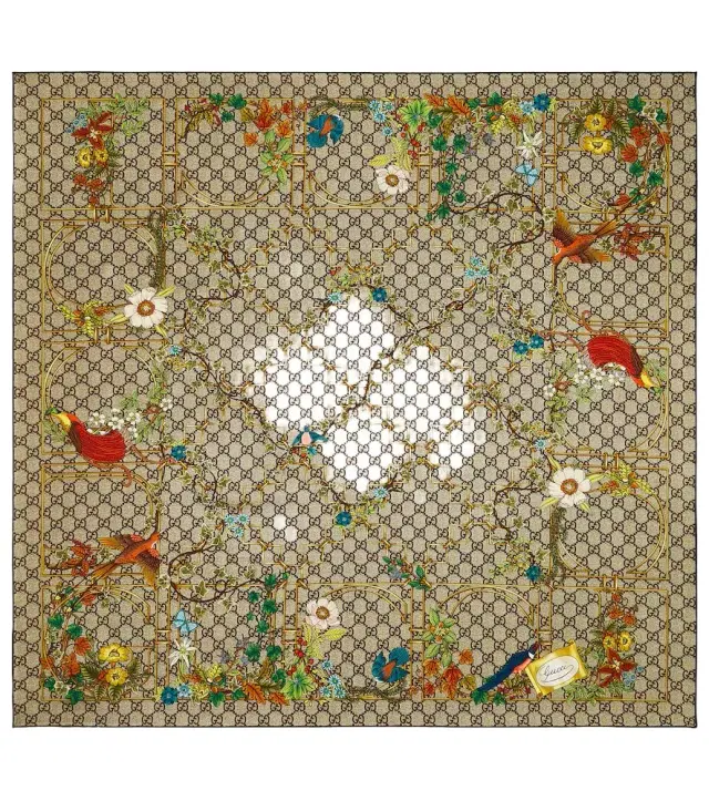 Gucci Printed silk twill scarf