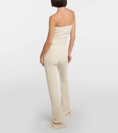 Magda Butrym Floral-appliqué split-hem flared pants | Thumbnail 4