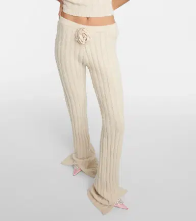 Magda Butrym Floral-appliqué split-hem flared pants | Thumbnail 5
