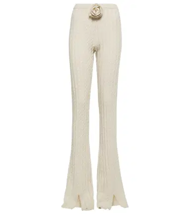 Magda Butrym Floral-appliqué split-hem flared pants | Thumbnail 1