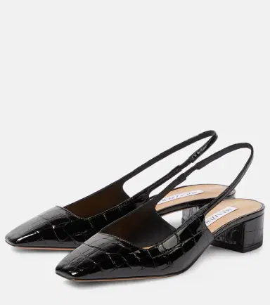 Aquazzura Ginza 35 patent leather slingback pumps | Thumbnail 5